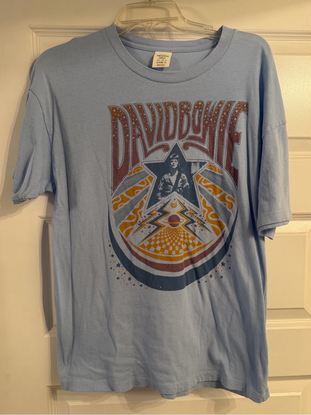 American eagle David Bowie Light Blue Graphic Band Tee